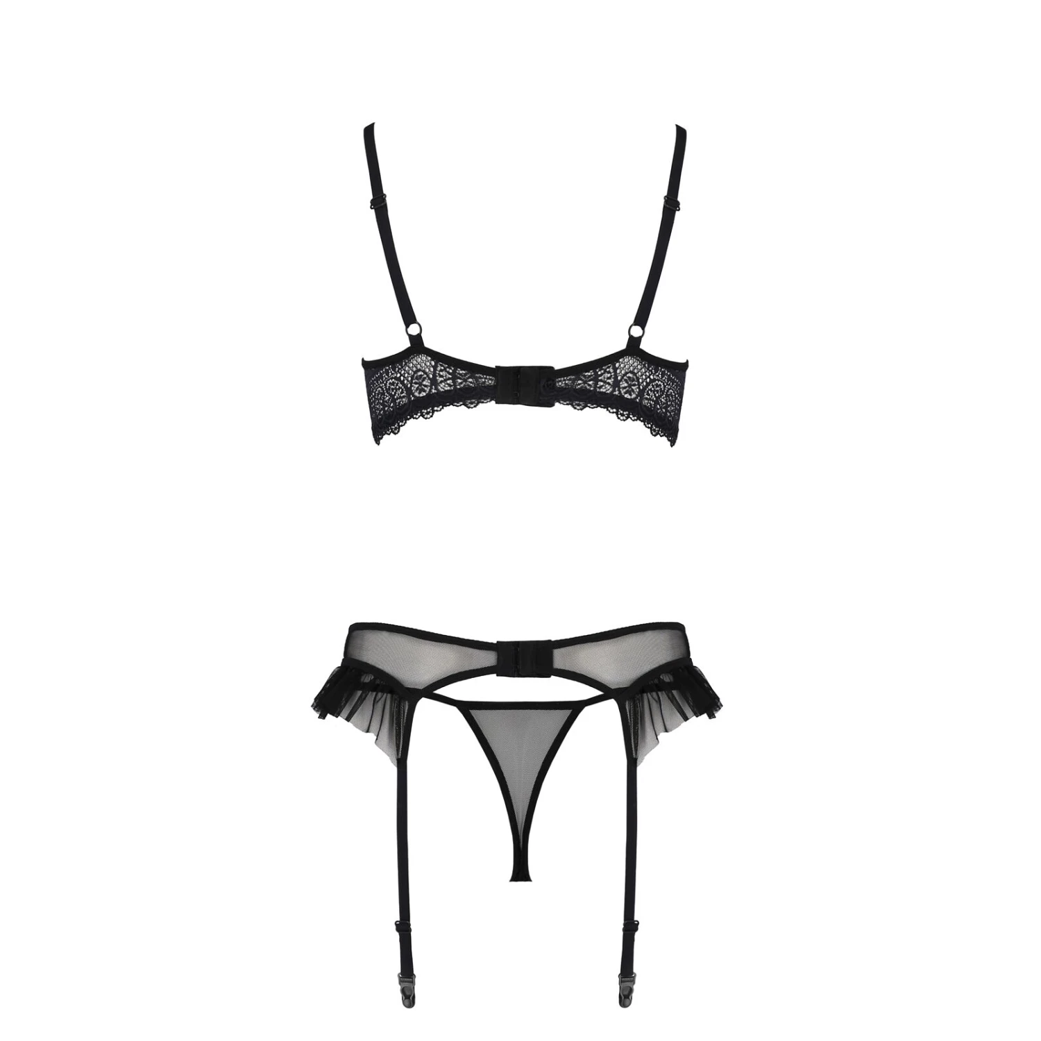 Комплект Passion KERRIA SET WITH OPEN BRA black XXL/XXXL - ECO Passion