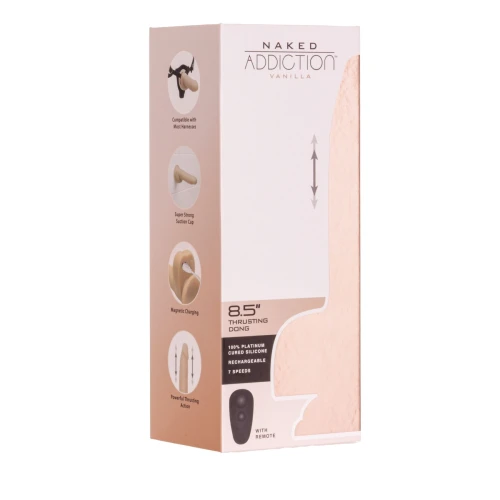 На фото фалоимитатор с пульсацией Addiction Naked Addiction 8.5” Thruster - Vanilla