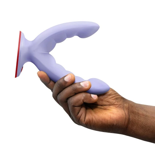 На фото подвійний фалоімітатор Fun Factory RYDE Purple, гнучкі стовбури, присоска