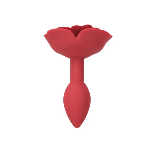 На фото силіконова анальна пробка Lux Active с розой - Red Rose Silicone Anal Plug