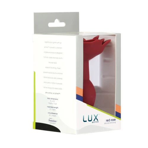 На фото силіконова анальна пробка Lux Active с розой - Red Rose Silicone Anal Plug