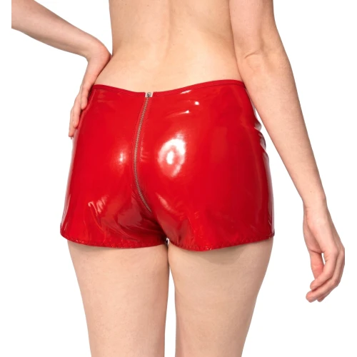 На фото лакированные шортики на молнии Art of Sex - Jarina, цвет красный, размер S