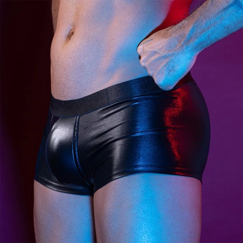 На фото еротичні чоловічі лакові труси зі шнурівкою JSY 9119T One Size