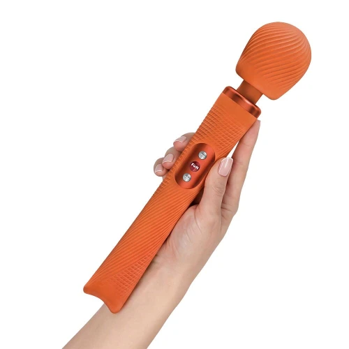На фото вибромассажер Fun Factory VIM Vibrating Wand Orange, супермощный и легкий, до 6 часов работы