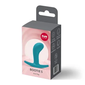 На фото анальна пробка Fun Factory BOOTIE S Aquamarine, діаметр 2,8 см, тонкий обмежувач
