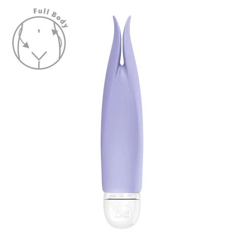 На фото вибратор с лепестками Fun Factory VOLITA purple, компактный, очень тихий, на батарейках
