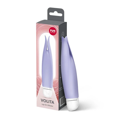 На фото вибратор с лепестками Fun Factory VOLITA purple, компактный, очень тихий, на батарейках