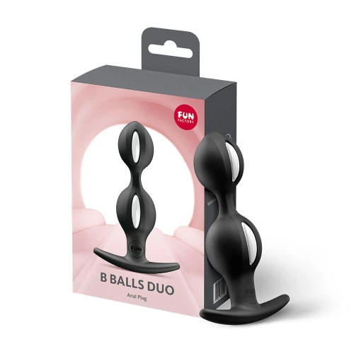 На фото анальные шарики Fun Factory B BALLS DUO Black, эффект вибрации, диаметр 3,2 и 3,6 см