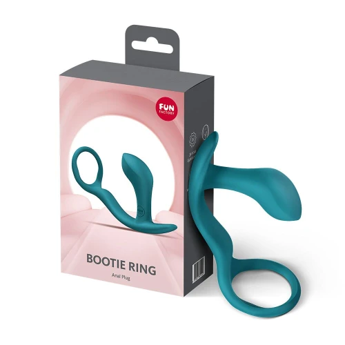На фото анальная пробка с эрекционным кольцом Fun Factory BOOTIE RING Bottle Green