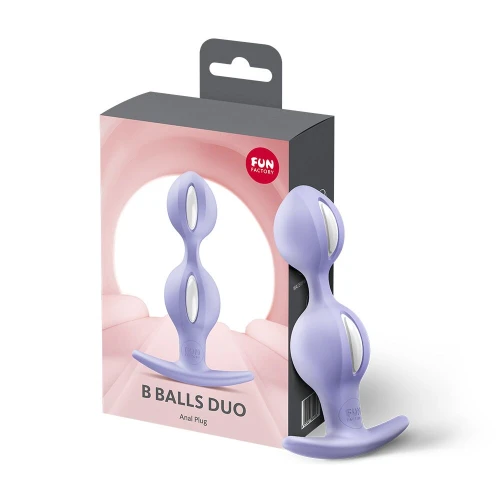 На фото анальные шарики Fun Factory B BALLS DUO Purple, эффект вибрации, диаметр 3,2 и 3,6 см