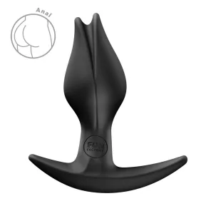На фото анальная пробка Fun Factory BOOTIE FEM Black, в виде бутона, диаметр 2,9 см, тонкий ограничитель