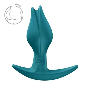 На фото пробка Fun Factory BOOTIE FEM Bottle Green, в виде бутона, диаметр 2,9 см, тонкий ограничитель