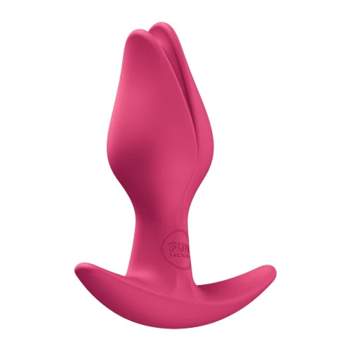 На фото анальна пробка Fun Factory BOOTIE FEM Raspberry, у вигляді бутона, діаметр 2,9 см, тонкий обмежувач