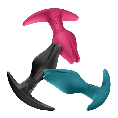 На фото анальна пробка Fun Factory BOOTIE FEM Raspberry, у вигляді бутона, діаметр 2,9 см, тонкий обмежувач