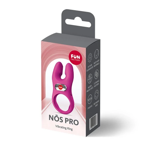 На фото эрекционное виброкольцо с двойной стимуляцией клитора Fun Factory PRO PRO Magenta, 2 мотора