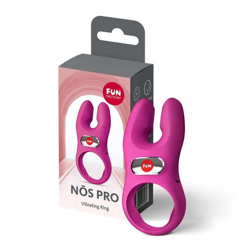 На фото эрекционное виброкольцо с двойной стимуляцией клитора Fun Factory PRO PRO Magenta, 2 мотора
