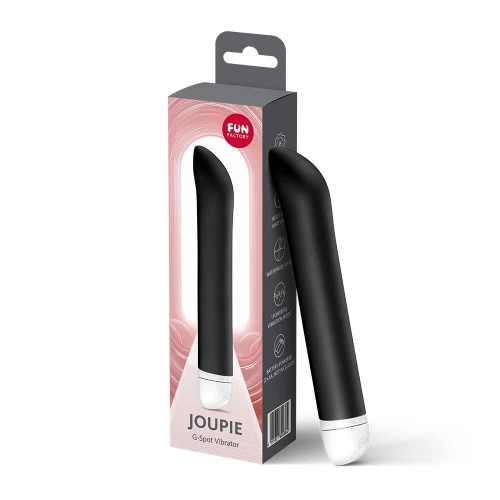 На фото вібратор для точки G Fun Factory JOUPIE Black, діаметр 2,5 см, на батарейках