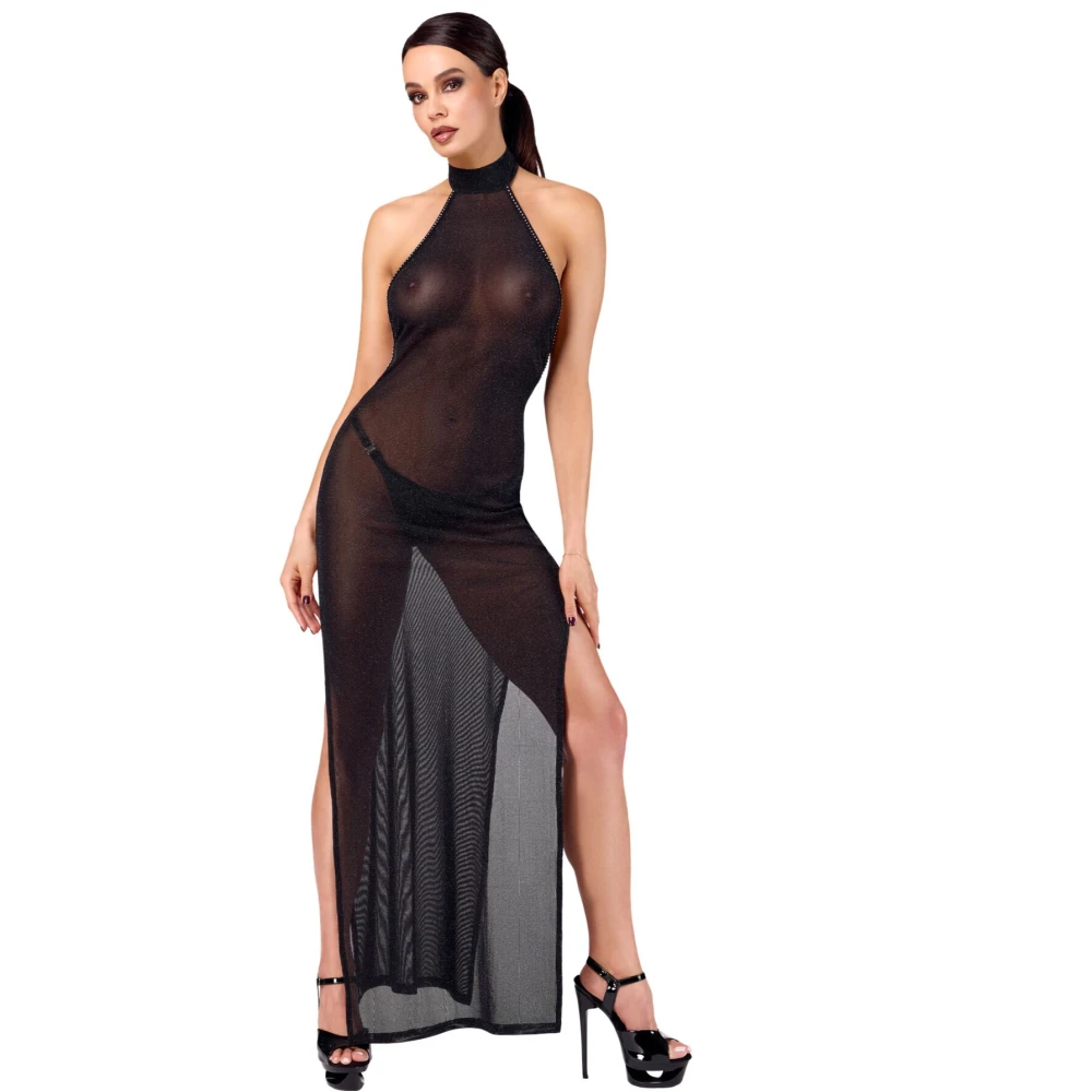 Платье Noir Handmade F372 Onyx Twin-Slit Long Dress L