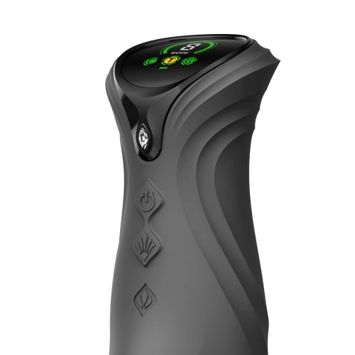 На фото смарт пульсатор-кролик з вібрацією Zalo Mose 2 Obsidian Black, підігрів до 42 °C, кристал Swarovski 