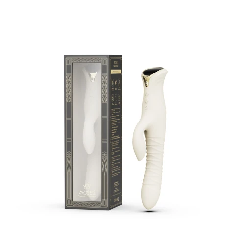 На фото смарт пульсатор-кролик с вибрацией Zalo Mose 2 Ivory White, подогрев до 42 °C, кристалл Swarovski