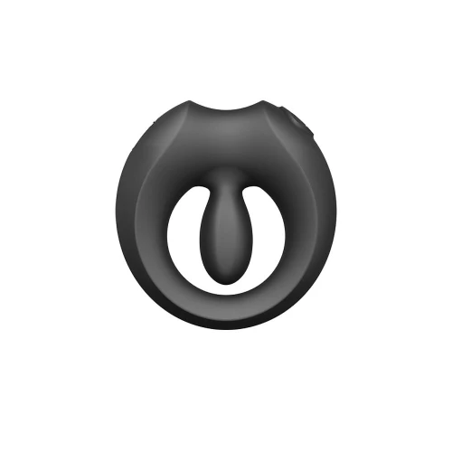 На фото ерекційне смарт-віброкільце Zalo Apis Obsidian Black, до 4 годин роботи, зарядний кейс