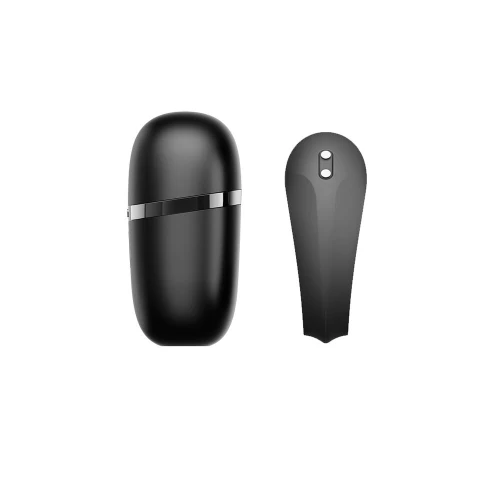 На фото ерекційне смарт-віброкільце Zalo Apis Obsidian Black, до 4 годин роботи, зарядний кейс