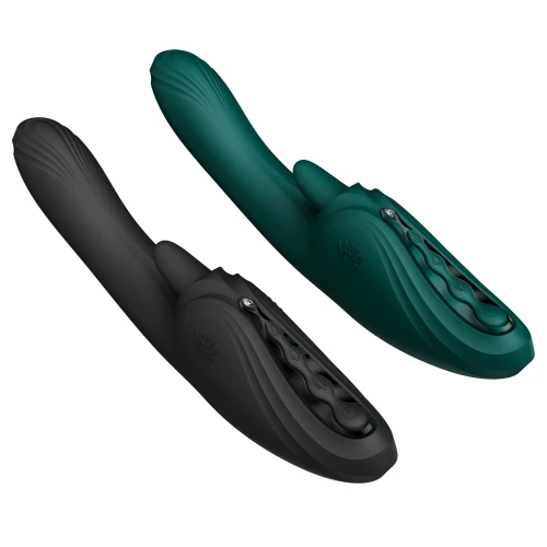 На фото смарт-вібратор Zalo Ares Obsidian Black, підігрів, 3 мотори, язичок для клітора, стимуляція