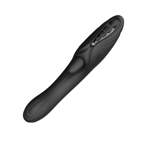 На фото смарт-вібратор Zalo Ares Obsidian Black, підігрів, 3 мотори, язичок для клітора, стимуляція точки G