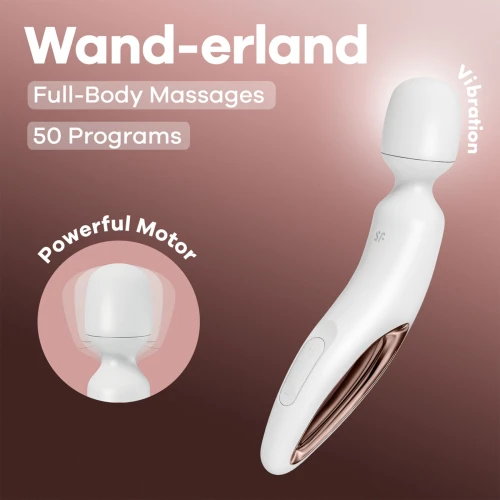 На фото вибромассажер Satisfyer Wand-erland (White/Rosegold)