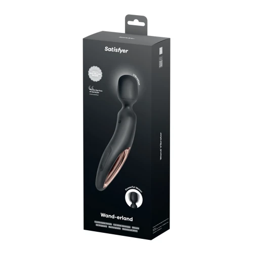 На фото вібромасажер Satisfyer Wand-erland (Black/Rosegold) 