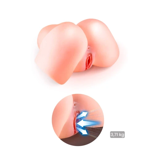 На фото сосательная вагина-мастурбатор Real Body Real Nina, вагина и анус, с вибрацией и звуком