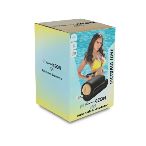 На фото інтерактивна секс-машина для чоловіків Kiiroo Keon Wi-Fi Combo Set з мастурбатором Feel Victoria 