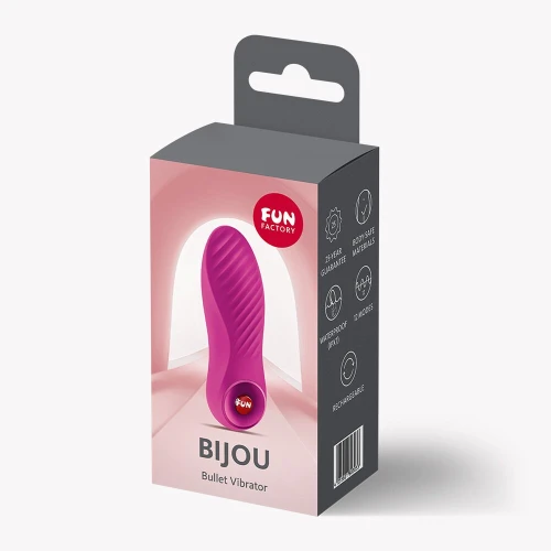 На фото вибратор Fun Factory Bijou Magenta, 12 режимов вибрации, перезаряжаемый
