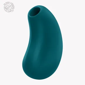 На фото вакуумний стимулятор Fun Factory Cherie Bottle Green, 12 режимів вібрації, 11 рівнів вакууму 