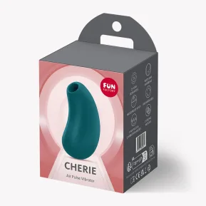 На фото вакуумний стимулятор Fun Factory Cherie Bottle Green, 12 режимів вібрації, 11 рівнів вакууму 