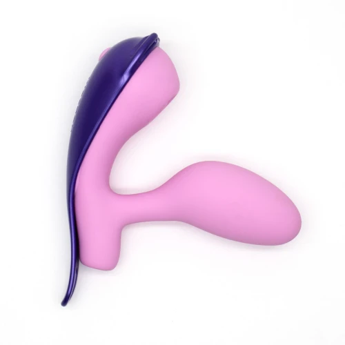 На фото віброяйце під одяг KISSTOY Viosecret Pro, з пульсацією для клітора, трусики-стрепи в комплекті