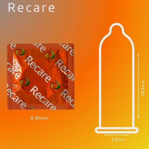 На фото презервативы Recare Color Fruit Flavour Condoms 3 шт, ароматы: мята, банан, клубника
