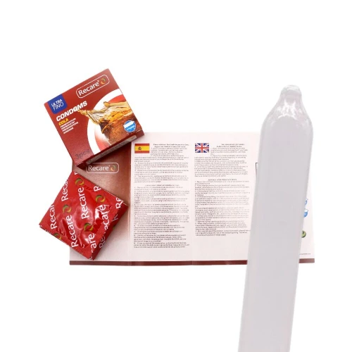 На фото презервативы Recare Cola Dotted&Ribbed Condoms 3 шт, с пузырями и ребрами, аромат коллы