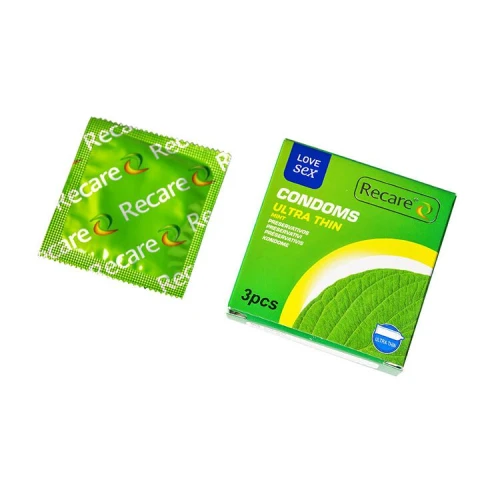 На фото презервативы Ultra Thin Mint Condoms 3шт, ультратонкие, аромат: мята