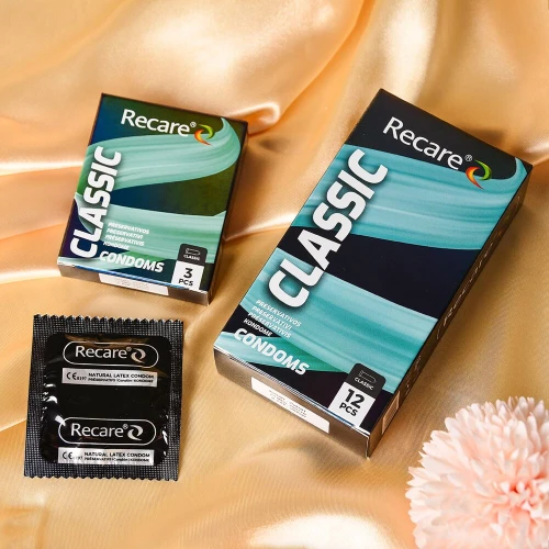 На фото презервативи Holographic Recare Classic Condoms 12 шт, класичні  