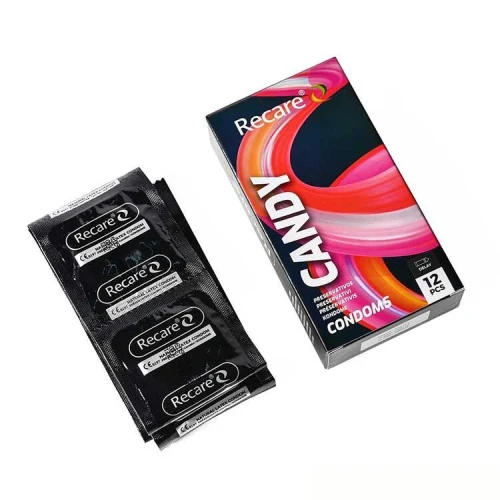 На фото презервативы Holographic Recare Delay Candy Condoms 12 шт, эффект пролонгирования, конфетный аромат