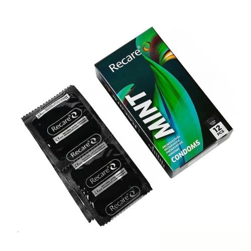 На фото презервативы Holographic Recare Ultra Thin Mint Condoms 12шт, ультратонкие, аромат: мята