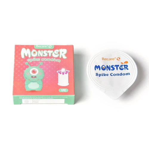 На фото насадка на член Recare Turquoise Monster Spike Condom (презерватив з вусиками)  