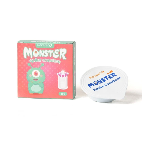На фото насадка на член Recare Turquoise Monster Spike Condom (презерватив з вусиками