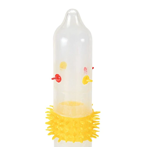 На фото насадка на член Recare Spike Condom Orange (презерватив с усиками и шипами)