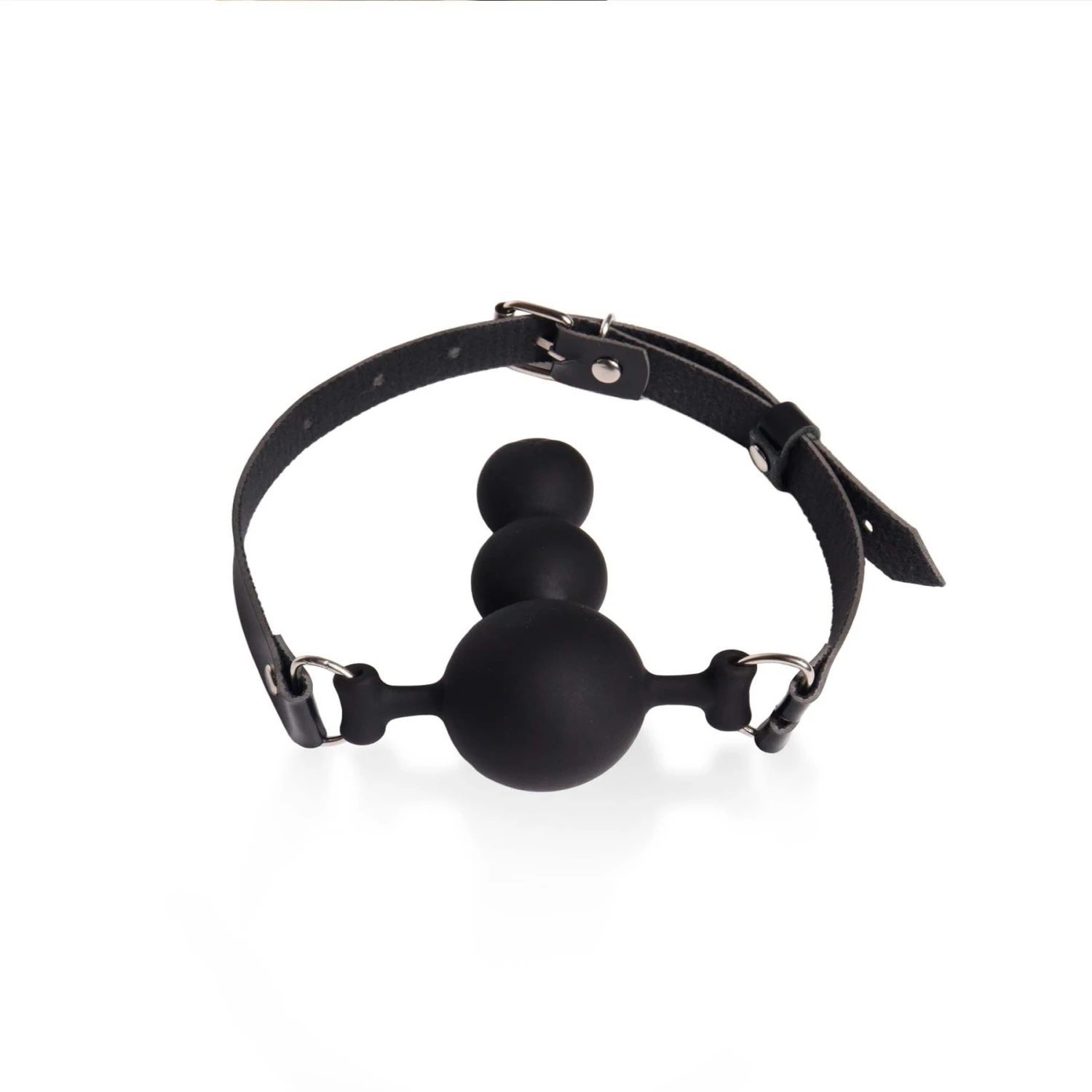 Кляп силиконовый Art of Sex - Balls, экокожа, черный