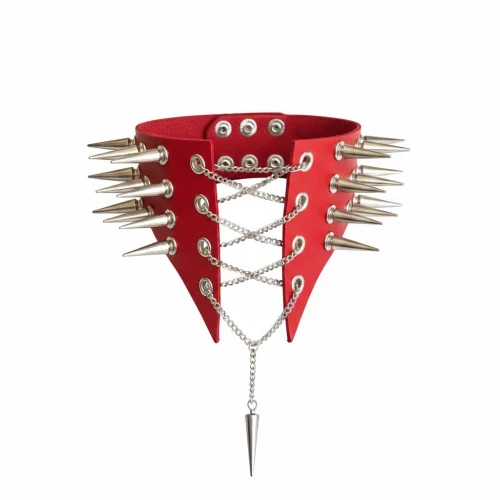 Чокер Art of Sex Ariadne, красный, натуральная кожа, XS-M