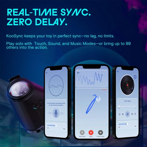 На фото смарт-мастурбатор Kaotik Labs The Shotty, режим edging, вибрация, вращение и имитация фрикций