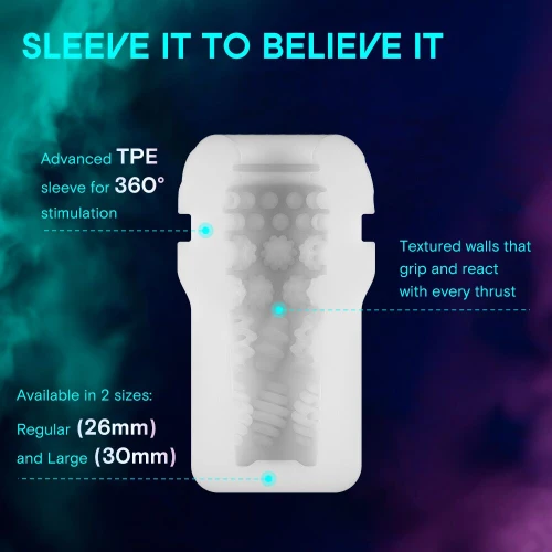 На фото смарт-мастурбатор Kaotik Labs The Shockwave, режим edging, имитация фрикций