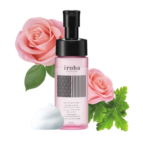 На фото піна для інтимного догляду Iroha Intimate Wash Foam Type Damask Rose and Geranium 150 мл